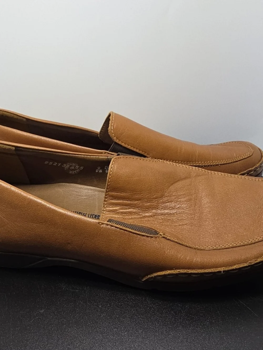 MEPHISTO Edlef Cool Air Slip-on Mens Sz 9.5 Lt Brown Leather Loafers Dress Shoes